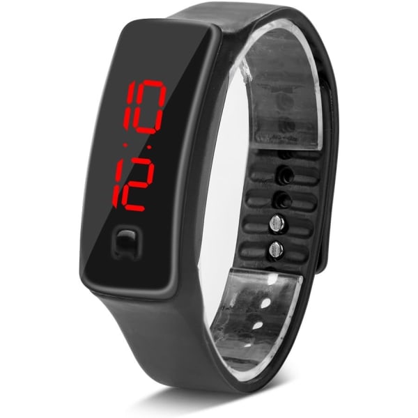 L Digital watch, sportsilikonrem Digital 12-timmarsurtavla elektronisk display Wris2