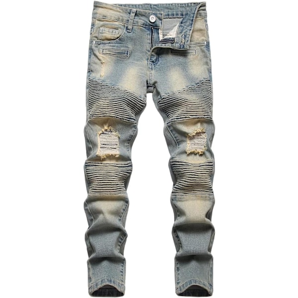 GAO Pojk Distressed Ripped Skinny Jeans