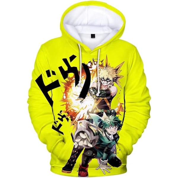 För Cosplay MHA För Cosplay Hoodie Boku Anime Dragsko Tröja Kängurufickor För Unisex Vuxen 3X-Large