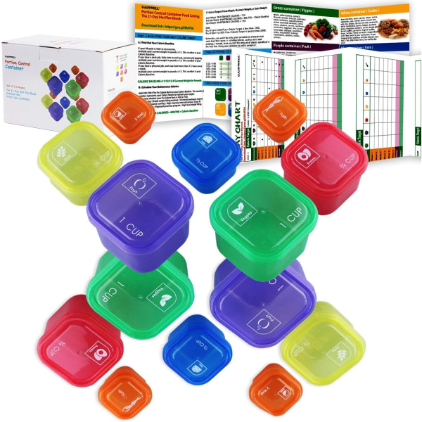2Day Portion Control Container kit - 14 stycken