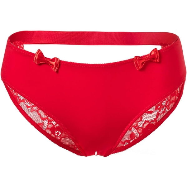 ANO Andningsbar spets för kvinnor Mjuk söt stringtrosa Underkläder Röd XX-stor