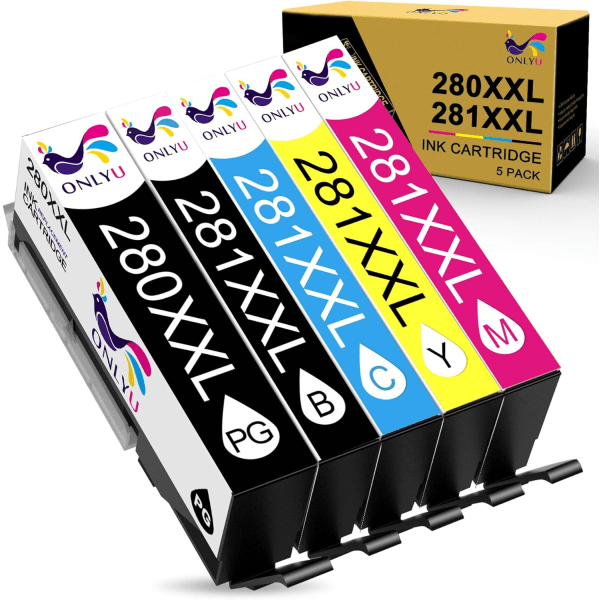 OYU Kompatibla bläckpatroner för Canon 280 281 PGI-280XXL CLI-281XXL PGI 280 XXL CLI 281 XXL PIXMA TR7520 TR8520 TS6120 TS6220 TS6320 TS