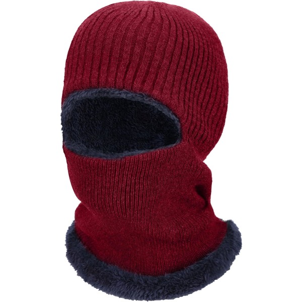 aclava stickad varmare vindtät mössa som täcker ansikte för män kvinnor Fleece utomhussport Röd Medium