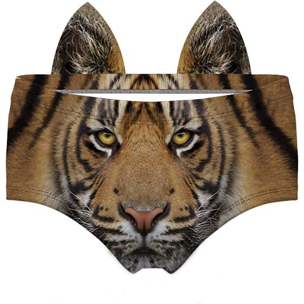 YNXIN Roliga lågt skurna öronunderkläder - Sexiga för kvinnor presenter Tiger öra X-Large
