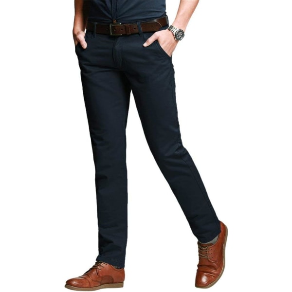 ch herr Slim Tapered Stretchy Casual Pants 8050 Blå 36W x 31L