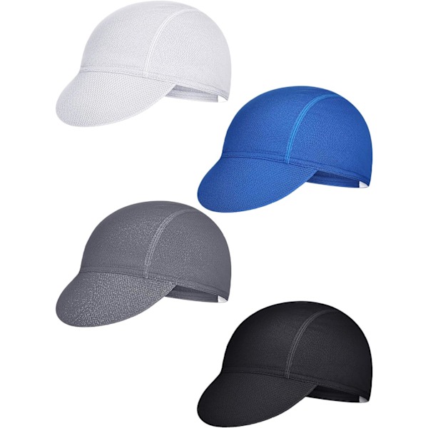 ieces Sommar Unisex Cykelkeps Andningsbar Cykelkepsar Svett-Absorberande Cykelkepsar för Kvinnor Män Löpning Utomhussporter Blå,vit Medium