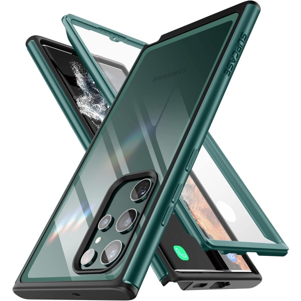 CASE UB Edge Pro Series Case för Samsung Galaxy S22 Ultra 5G (2022 release), Slim Frame Clear Case med inbyggd Peacock