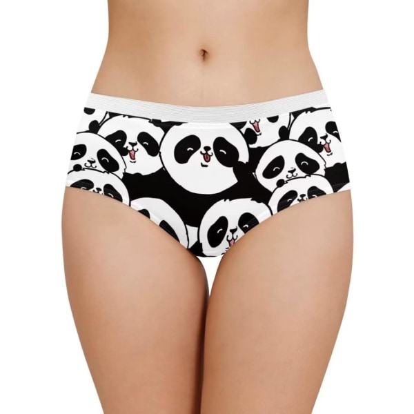 lukee Roliga underkläder för kvinnor Mjuka damer flickor Hipster High Wasted stringtrosor Spets Boxer Panda Medium
