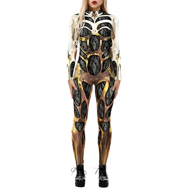 tory Womens Hi-Neck Print Bodycon Jumpsuits Fullbody Unitard 22#pattern#3 Medium