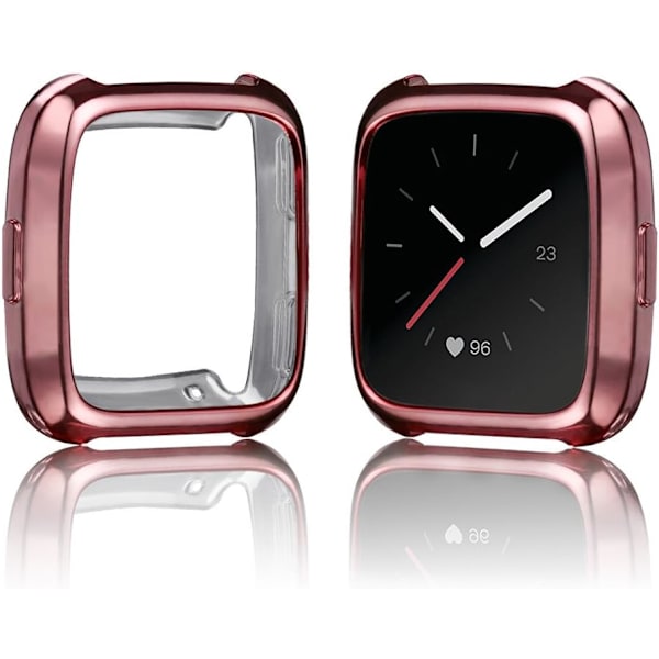 fant för Fitbit Versa Case Cover, Ultra-Thin Soft Plating TPU Protection Silicone Protective Frame Shell Accessories Pro Rose Gold