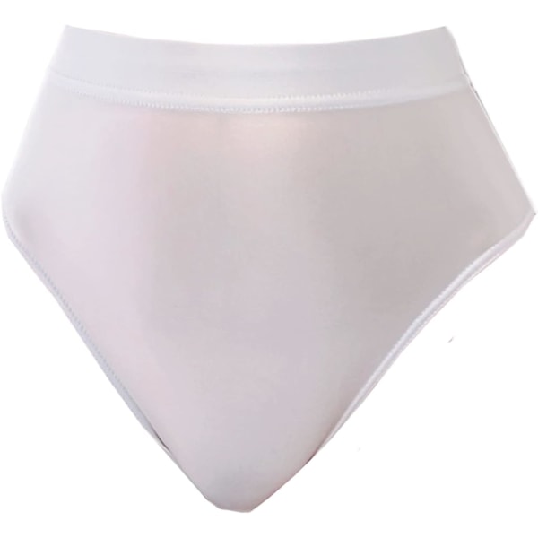 udmall Högt skurna stringtrosor för kvinnor Trosor Balettdans Underkläder Booty Shorts Glänsande trosor Stil-1-vit X-Large