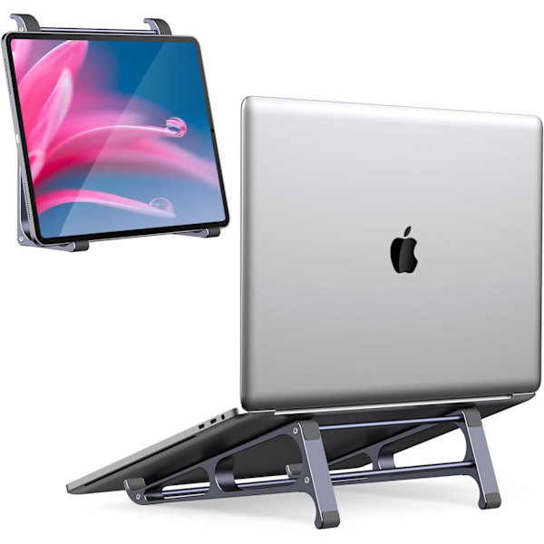 Laptopstativ för skrivbord  3 I 1 Macbook Vertikalhållare, Aluminium Stabil Datorhöjare för 11-15\" Laptop, Surfplattor, Chromebook Stativ  MA-13\"