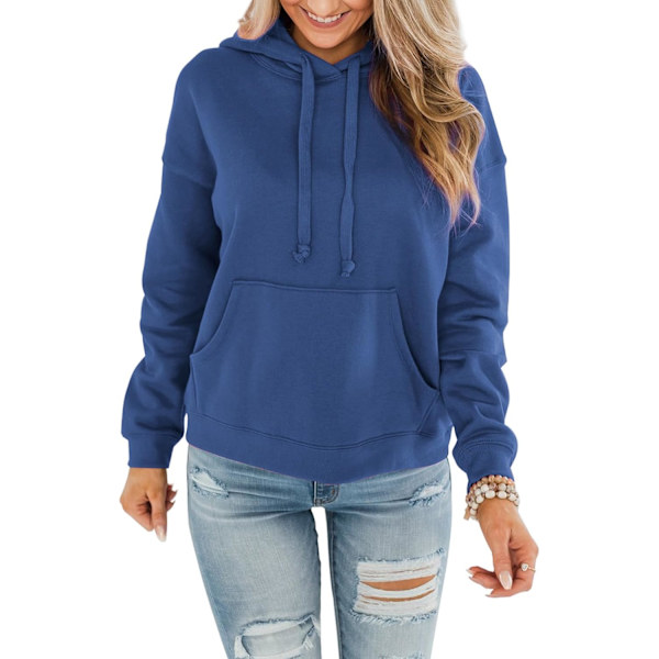 NDESIGNE Dam Färgblock Hoodies Toppar Casual Långärmad Pullover Tröjor med Fickor