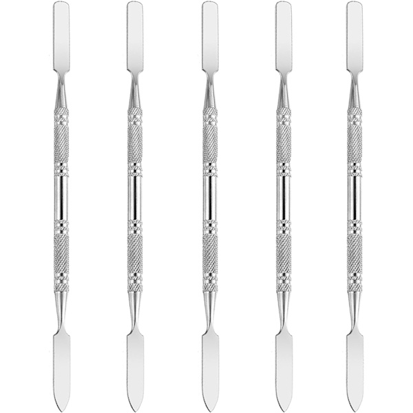 mee 5 st Makeup Spatula verktyg metall set professionell skönhet rostfritt stål kosmetika mixer lång metall spatel depotting blandningsverktyg (#1+#2)
