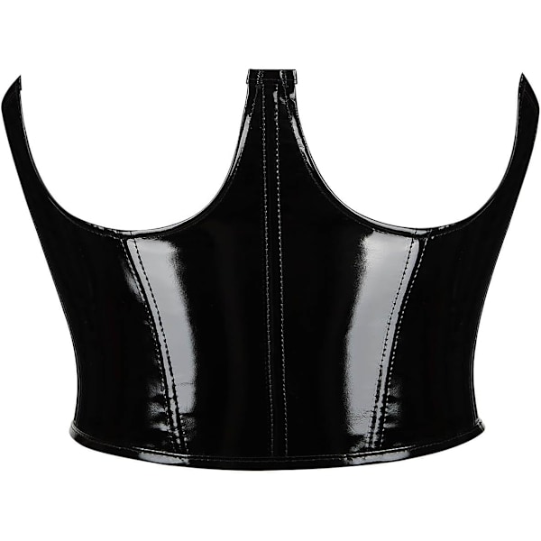 MMUO Damkorsetter Sexig Bustier Crop Top Sommar Utekväll Strapless Midjebälte BH Svart Öppen Kup 3X-Large