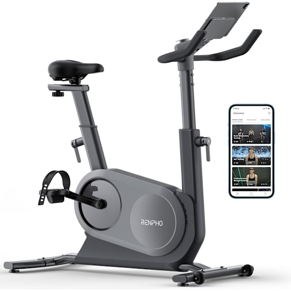 PHO Auto Resistance Exercise Bike för Zwift, AI Smart Stationary Indoor Cycling Bike, Bluetooth Fitness Upright Bike för