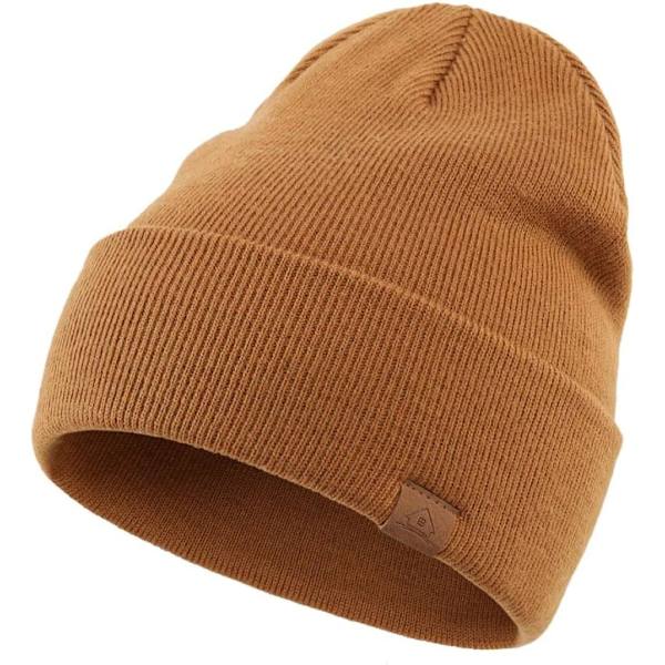 racy Toddler Beanie Hat Outdoor Kids Winter Hats Children Cuff Knit Beanie for Boys Girls Camel 1-4T