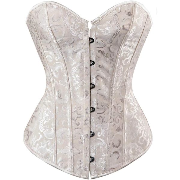 HOU Dam Bustier Korsett Topp Plus Storlek Satin Midja Cincher Overbust Bustiers Apricot-2 X-Large