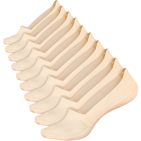 Par No Show-strumpor Dam Herr Låg Cut Liner Strumpor Is Silke Strumpor Halkskydd Liner Strumpor Osynliga Strumpor Tunna Strumpor Nude En Storlek