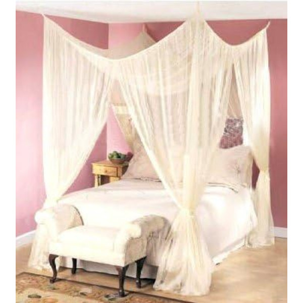 Damma 4 Poster Bed Canopy Mosquito Net Queen King Size