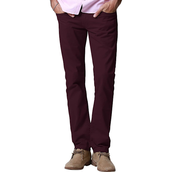 ch herr casual raka byxor #8140 8140 vinröd 38