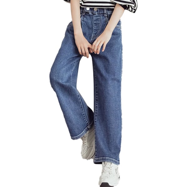 byrrly Flickor Vida Ben Jeans Barn Lös Elastisk Midja Casual Denimbyxor Med Ficka