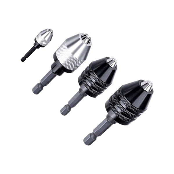 4S 1/4 tum sexkantsnyckelchuck, CDIYTOOL borrchuck snabbväxlingsadapter (0,6-8 mm 0,3-6,5 mm 0,3-6,5 mm 0,3-3,6 mm)