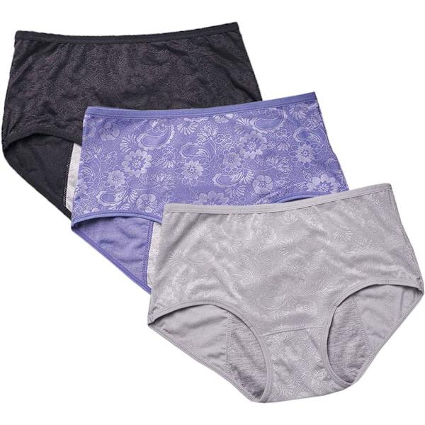I FASHION Menstruationsperiodkalsonger Jacquard Lättstädade Trosor Svart, Grå, Bl X-Small