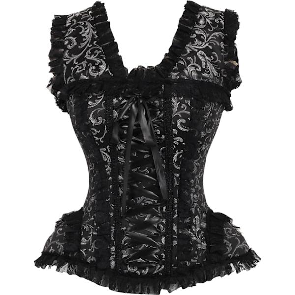 sy korsetter Womens Top Drawer Silver/ Black 4X