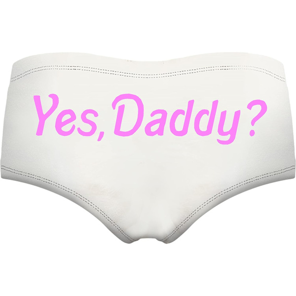 KAIJIA Dam Fashion Flirty Sexy Funny Naughty 3D Tryckt Söta Djur Underkläder Briefs Gåvor Ja Pappa(vit X-Large