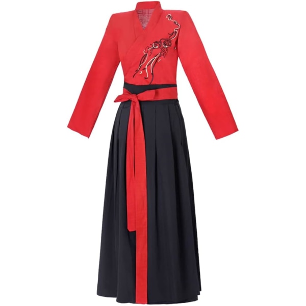 nese The Qing Dynasty Princess Costume The Eight Banners Manchu Long Royal Robe Gown Performance Wear 17# Röd+svart Medium