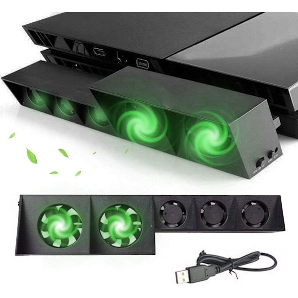 Lkstyle PS4 kylfläkt, 5 fläktar systemstation PS4 Turbo fläkt, USB extern PS4 kylare temperaturkontroll kylfläktar, kylfläkt ersättning