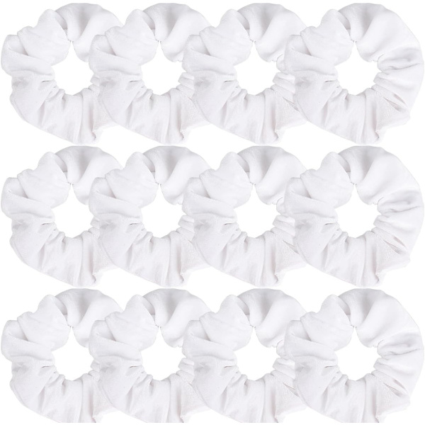 VEL Mörkgröna Sammet Hår Scrunchies för Kvinnor Flickor, 12 Pack Hår Scrunchies Sammet Elastics Scrunchy Bobbles Mjuk Hai Vit