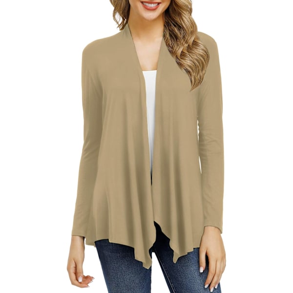 Koftor för kvinnor Casual Open Front Långärmad Lätt Mjuk Basic Cardigan