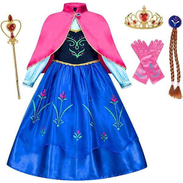 Ady prinsessklänningar jul födelsedagsfest utklädning för små flickor med accessoarer 2-10 år