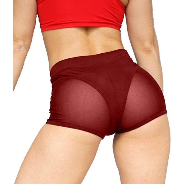 Kvinnors högmidjade träningsshorts, sexiga klubbshorts, yogashorts, booty-shorts, dansskjort