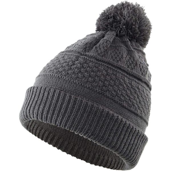 Snygga vinterhattar för småbarn, pojkar och flickor, varma mössor med pompom, stickade mössor för barn, mörkgrå