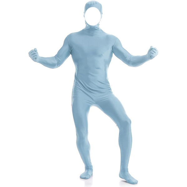 ler herr och dam spandex öppen ansikte helkropp zentai kostym body baby blå stor