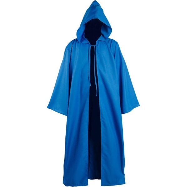 playsky Herr Tunika Huvad Robe Halloween Kostym Knight Cloak Blå Medium