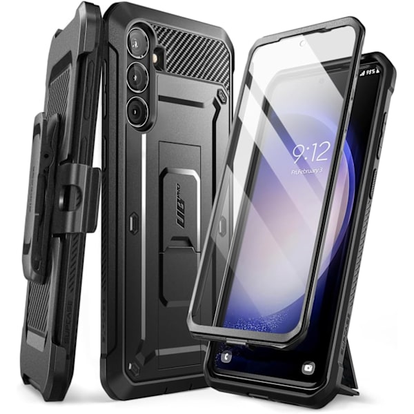 CASE Unicorn Beetle Pro Series Skal Designad för Samsung Galaxy S23 FE ( Release), Helkropp Dubbel Lager Robust Holst Svart