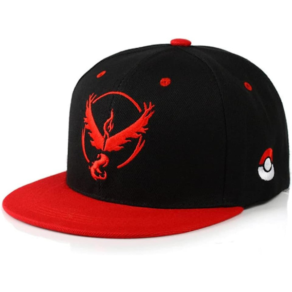 Cosplay Valor Mystic Instinct Team Broderad Snapback Cap för Unisex Vuxen Röd 1 En Storlek