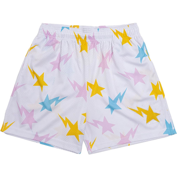 MLEMON Mesh Graphic Print Shorts för män, Casual Workout Cool Shorts, Gym Basket Running Short Pants