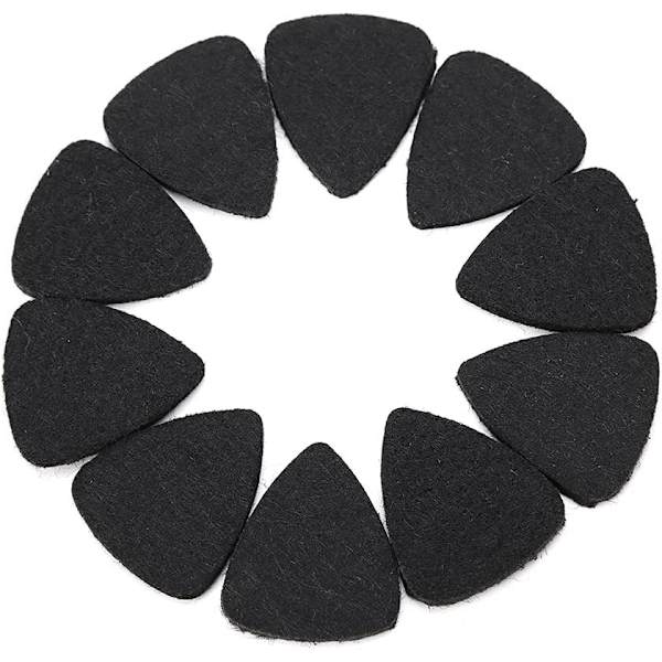 1 st Wool Felt Guitar Picks Ukulele Picks Plectrums med Solid Leather Thin Guitar   Svart