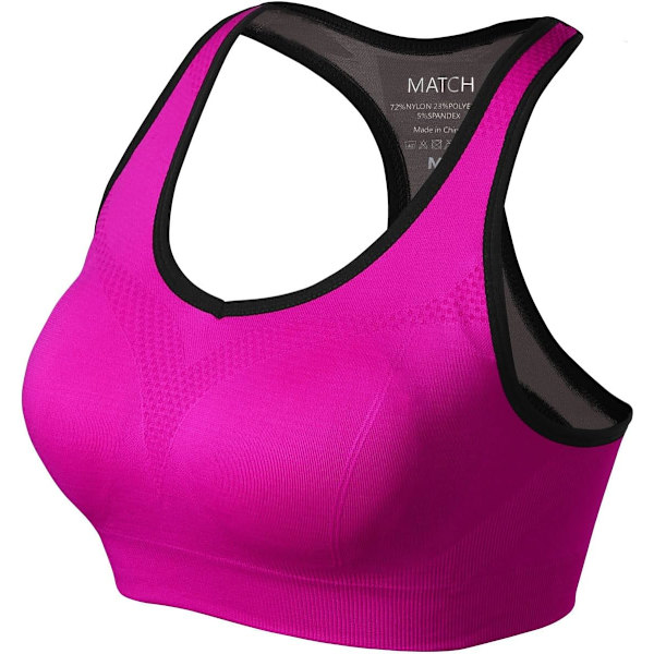 ch Damsporthållare Trådlös Sömlös Vadderad Racerback Yogabhå för Träning Gym Aktivkläder med Avtagbara Kuddar #0001 Plommon 3X-Large