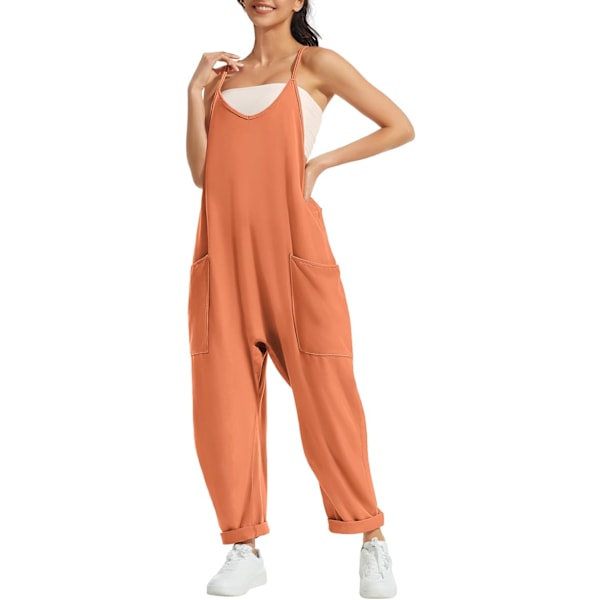 MILE Jumpsuits för kvinnor Casual Sommar Rompers Ärmlös Lös Spaghetti Rem Baggy Overaller Jumpers med fickor 2023