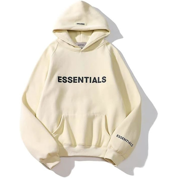liv herr hiphop huvtröja bokstäver huvtröjor casual sweatshirt pullover sportkläder träningsdräkt med ficka beige stor