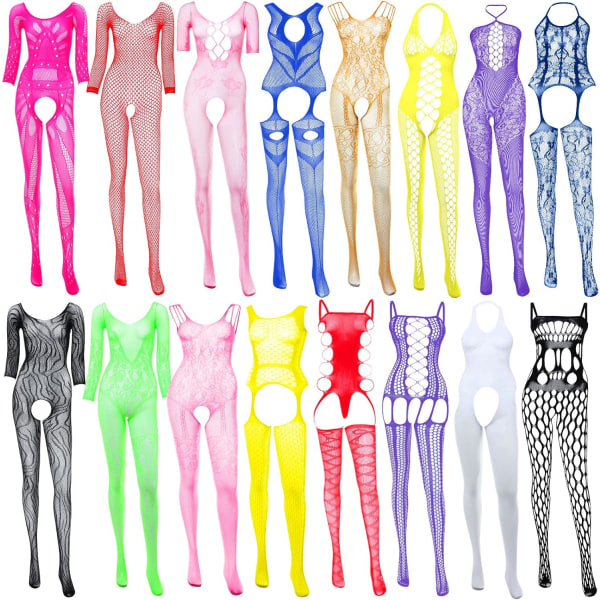 Pieces Damstrumpor Underkläder Bodysuits Nattkläder Helkroppsstrumpor för kvinnor Tjej, 16 stilar Ljus stil