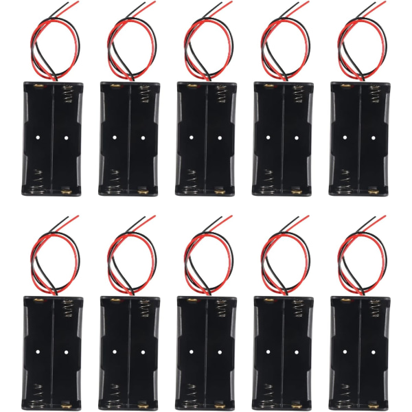 NN 10st 18650 batterihållare 2 spår 3,7V 18650 batterihållare 18650 batterihållare med kablar 2 spår