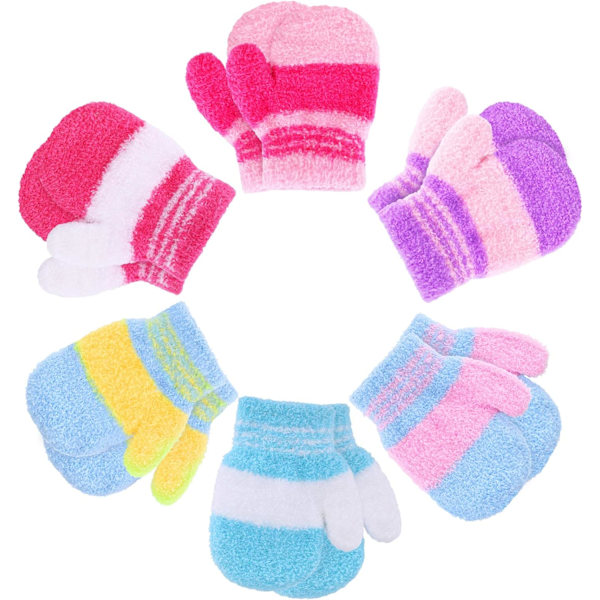airs Toddler Vinter Stickade Vantar Full Finger Vantar Baby Mjuka Fluffy Vantar 1 - 3 År Storlek