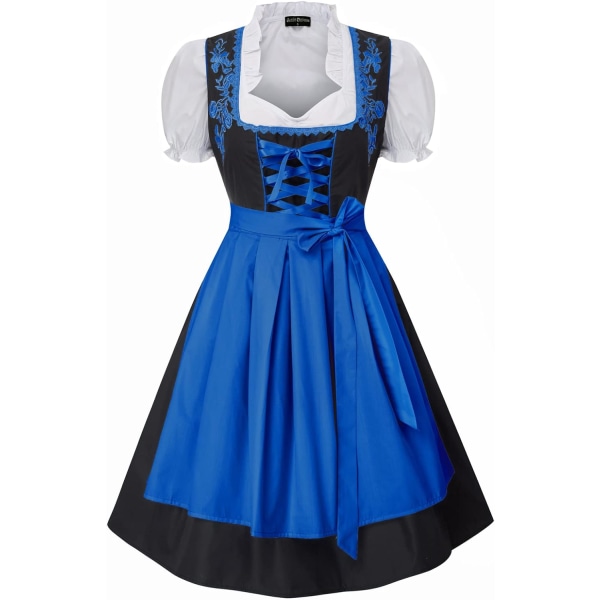 rlet Darkness Kvinnor Tyska Oktoberfest Kostymer 3 st bayerska Dirndl Klänningar Royal Blue X-Large